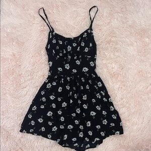 Hollister Black Floral Romper
